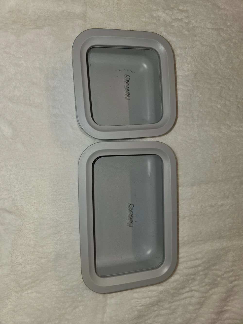 Caraway Gray Food Storage Ceramic Covered Glass Container Set - 2-Piece